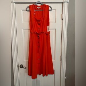 Harper Rose Vibrant Orange Midi Dress